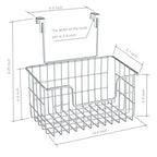 JUNCHU CHERRY Wire Hanging Storage Basket 2 Packs, Wall Mounted Kitchen Bathroom Storage Basket, Multi-Functional, No Punching, Strong Bearing, Chrome - color: Chrome