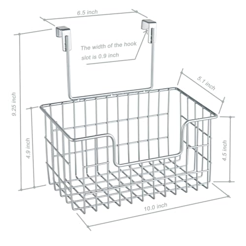 JUNCHU CHERRY Wire Hanging Storage Basket 2 Packs, Wall Mounted Kitchen Bathroom Storage Basket, Multi-Functional, No Punching, Strong Bearing, Chrome - color: Chrome