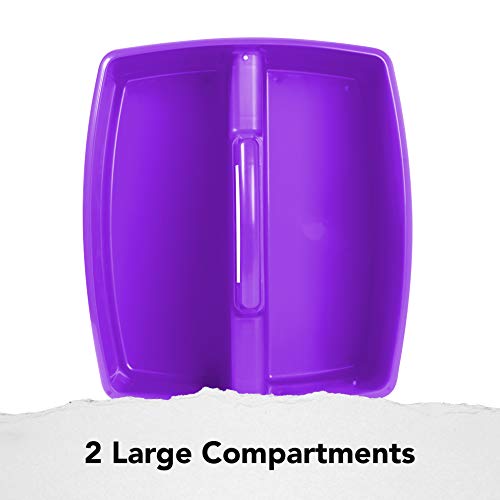 Storex 2-Compartment Large Craft Caddy – Multipurpose Classroom Organizer with Handle, Purple, 1-Pack (00955C06C) - color: Purple, size: 1-Pack, style: Large