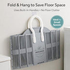 40L Collapsible Laundry Basket with Handles, Durable Space-Saving Storage Basket for Clothes, Utility, Groceries Toys & Home Organization – Grey - color: Grey
