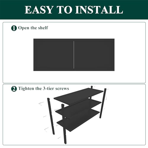 Smiry Bamboo Shoe Rack, 3 Tier Shoe Organizer for Entryway & Closet, Stackable Free Standing Storage Shelf for Shoes, Bags & Plants, Black - color: Black, size: 3 Tier-Regular