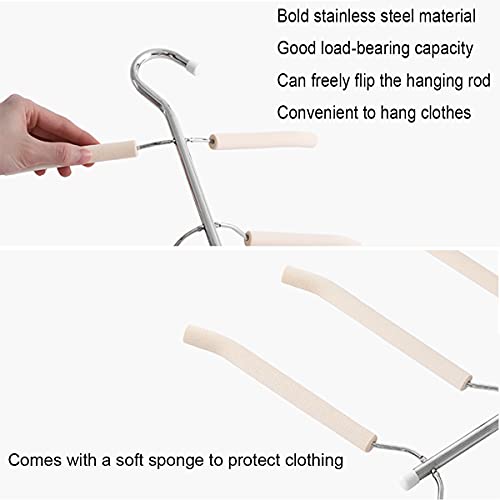 Blouse Tree Hangers Multi-Layer Clothes Hangers 3 Pack 5 in 1 Non Slip Space Saving Closet Organizer Stainless Steel Shirt Hanger Coats Hangers(3 Pack)