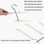 Blouse Tree Hangers Multi-Layer Clothes Hangers 3 Pack 5 in 1 Non Slip Space Saving Closet Organizer Stainless Steel Shirt Hanger Coats Hangers(3 Pack)