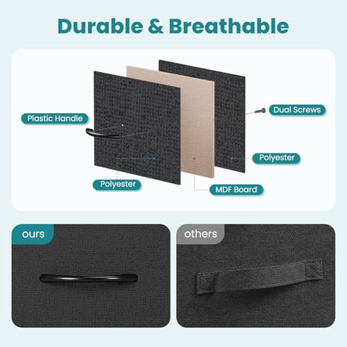 OLIXIS 6 Drawers Storage Organizers Units, Closet Organizers and Storage for Clothes, Fabric Storage Drawer TV Stand for Living Room, Chest of Dresser in 31.5" D x 11.8" W x 31.5" H, Black - color: Black, size: 31.5"D x 11.8"W x 31.5"H (6 Drawers)