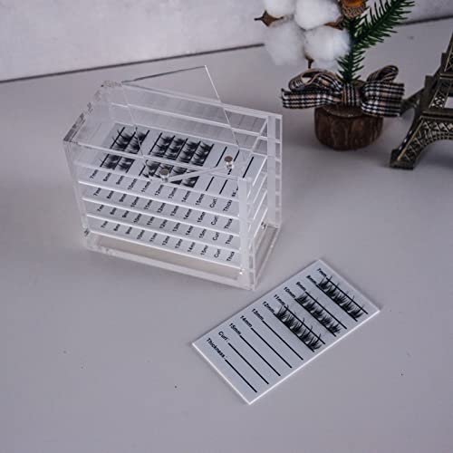 Lash Organizers and Storage, Upgraded Design Lash Tray for Lash Extensions with magnet cover, Clear Small Acrylic 5-Layer Transparent Lash Tiles for Lash Extension - color: Clear-Upgrade