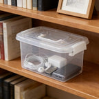 6-Pack Home Storage Bins, Plastic Container, Latching Box with Handle (White handle) - color: White handle