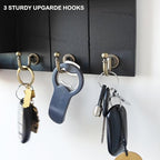 Rustic Wall Key Holder with Shelf & Hooks - Mail Organizer for Entryway | Wooden Key Rack for Keys, Coats, Dog Leash-Black - color: Black