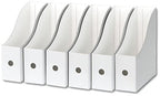 Simple Houseware 6-Pack Magazine File Holder Box, Foldable Cardboard Organizer, White - color: white, size: 6 Pack