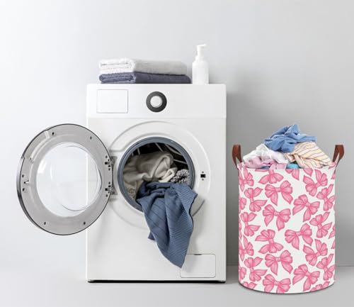 NTAOHAMPER Laundry Hamper,Laundry Basket,Baby Nursery Hamper,Waterproof Storage Bin,Clothes Organizer Basket,Room Decor(Big Bowknot) - color: Big Bowknot