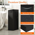 Lifewit 2 Pack Slim Laundry Hamper, Collapsible Narrow Laundry Basket, Small Tall Dirty Clothes Hampers with Handles for Bathroom Bedroom College Dorm, Black, 65L - color: Black