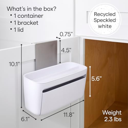 YouCopia DoorStash™ Dishwasher Pod Holder with Lid, Hanging Storage Container for Detergent, Speckled White - size: Pod Holder