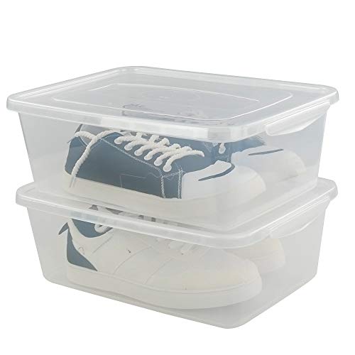 Jekiyo Clear Plastic Storage Bin, 14 Quart Latching Box Container with Lid, 4 Packs - size: 14 Quart