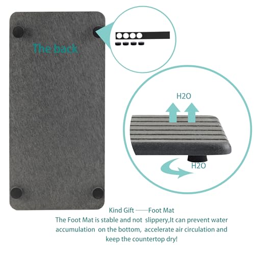 NiuYichee 2 PCS Water Absorbent diatomite Coasters, 8.3" x 4" Water Absorbing Stone Tray for Sink, Stone Drying mat for Kitchen Counter, Stone soap Tray Used for Hand Soaps & toiletries & Plants - color: Dark Grey, size: 8.3 x 4 inches