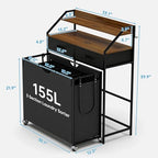Laundry Sorter with 3 Section Pull Out Bags Rolling Laundry Basket Organizer with 2 Drawers Laundry Hamper with Shelves and Wheels for Laundry Room, Bathroom, Bedroom Organization(2 Tier) - size: 2 Tier