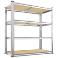 REIBII 40" W Garage Shelving 2000LBS Storage Shelves Adjustable Metal Shelving 4 Tier Pantry Shelves for Garage Closet Kitchen Basement 40" W x 19.7''D x 60''H, Silver - size: 40"W x 19.7''D x 60''H