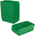Akro-Mils 30130 Plastic Shelf Bins, Heavy Duty Storage Bins for Garage, Closet, and Drawer Organization, 12" x 6-1/2" x 4", Green, 12-Pack - color: Green