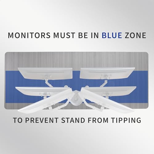 VIVO Dual LED LCD Monitor Mount, Free-Standing Desk Stand for 2 Screens up to 32 Inch, Heavy-Duty Fully Adjustable Arms with Max VESA 100x100mm, White, STAND-V032FW - color: White, size: 13" - 32" screens