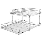 VEVOR 2 Tier 17"Wx21.2"Dx15.2"H Pull Out Cabinet Organizer, Heavy Duty Slide Out Pantry Shelves, Steel Roll Out Drawers, Sliding Drawer Storage for Home, 18.5"Wx22.5"Dx19"H Install Size for Cabinet - size: 17"Wx21.2"Dx15.2"H
