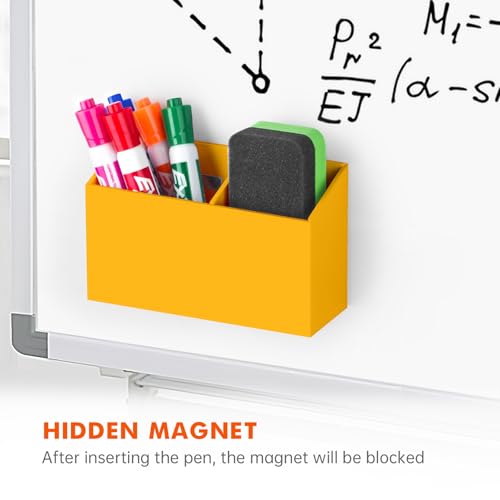 BEYGORM Magnetic Dry Erase Marker Holder for Whiteboard,Non-slip Acrylic Magnet Pen Holder for Fridge Refrigerator,Locker Organizer for Work,Locker Accessories,Pencil Cup for Desk(Orange) - color: Orange