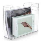 Clear Acrylic Hanging File Organizer Box with Handles, Portable File Folder Organizer for Letter/A4 Size, Desktop Filing Storage Crate for Office & Home - 1 Pack