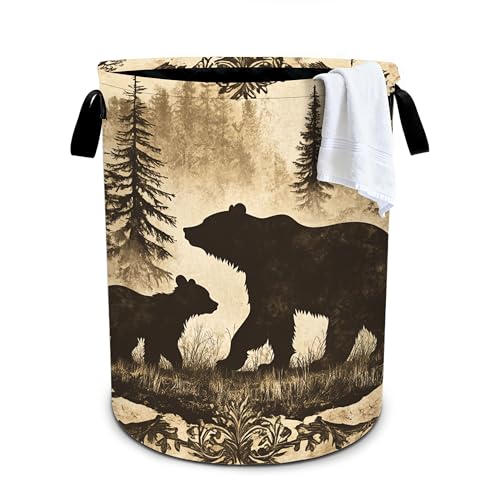 Animal Laundry Basket Storage Bin Foldable Laundry Hamper Clothes Storage Bucket Organizer 19.6x15.7 Inch For Laundry Room/Bedroom/Bathroom - color: Animal