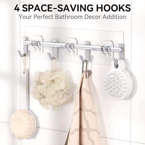 YASONIC Shower Caddy, 6 Pack Large Capacity Bath Organizer with Soap Holder and 12 Hooks, Rustproof bathroom Shelves for Inside Shower, No Drilling&Sleek Bathroom Organizers and Storage Silver - color: Silver, size: XL