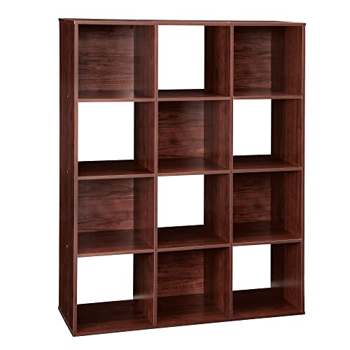ClosetMaid Cubeicals 12 Cube Storage Shelf Organizer Bookshelf, Stackable, Vertical or Horizontal, Easy Assembly, Dark Cherry Finish - color: Dark Cherry, size: 12-Cube