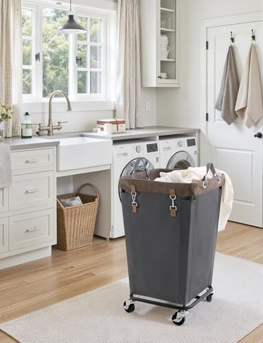 StorageWorks 160L Laundry Basket with Wheels, Large Rolling Hampers for Clothing Organizer, Dirty Clothes Basket for Hotel, Home, Closet, Dorm, Grey - color: Grey, size: 160L