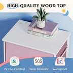 WLIVE Dresser with 4 Drawers, Storage Tower, Organizer Unit, Fabric Dresser for Bedroom, Hallway, Entryway, Closets, Sturdy Steel Frame, Wood Top, Easy Pull Handle,A-Pink - color: A-pink