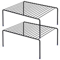SIBAO Kitchen Cabinet Storage Shelf Rack/Plastic Feet - (13.1 x 10.2 Inch) - Steel Metal - Rust Resistant Finish - Cups, Dishes, Cabinet & Pantry Organization (2, Black) - color: Black