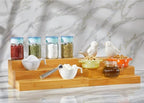 RoyalHouse Bamboo Expandable Spice Rack Organizer, 3-Tier Adjustable Kitchen Cabinet, Countertop Display Shelf, Space Organizer for Kitchen and Bathroom (Pack of 2) - color: Bamboo Spice Rack Pack of 2