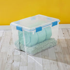 Sterilite 16-Pack Gasket Box, Weather-Resistant Storage Bins with Latching Lids, 80 Quart - Heavy-Duty Organizing Containers for Closet, Bathroom, and Office - size: 80 Quart, style: 16 Pack
