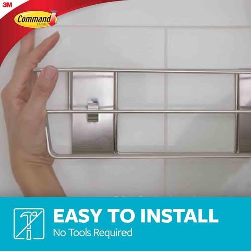 Command Shower Caddy Matte Black with Water Resistant Strips, Bathroom Organizer, Holds up to 6.5 lbs - color: Matte Black, size: 13"D x 6.38"W x 4.25"H