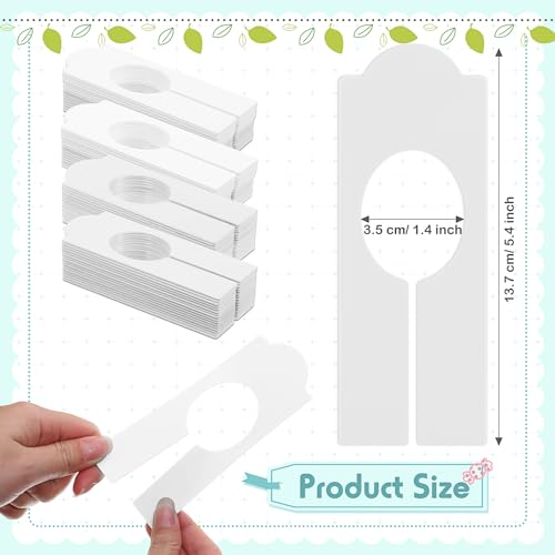 Sintuff 64 Pcs Hanging Closet Size Dividers Clothing Rack Dividers Rectangular Reusable Closet Separators for Clothing Racks Retail (White) - color: White