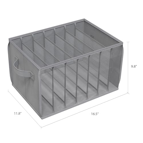 Zilink Upgraded Wardrobe Clothes Organizer with Support Board Clear Jeans Organizer for Closet with 7 Grids Divider Closet Drawer Organizer for Jean Pant Sweater Legging T-Shirt, 6 Pack, Grey - color: Grey - For Jeans -6pcs