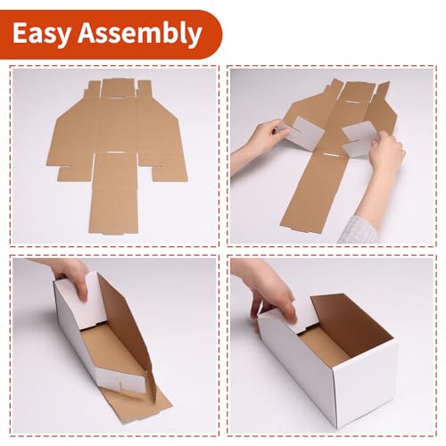 ZBEIVAN Cardboard Storage Bins Boxes 35 Packs 15x4x4.5 Inches, Easy Assembly Pantry Organizer Bins for Shelf, White - color: White, size: 15x4x4.5 inch