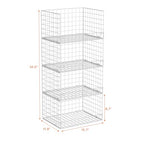 Yociyoga 4-Tier Stackable Closet Organizers and Storage Basket, Foldable Closet Shelf Organizer System, Space-Saving Clothes Storage Drawer Organizer for Wardrobe, White ((Patent 30022416))