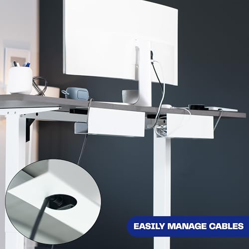 VIVO 2 Pack Under Desk 17 inch Cable Management Tray, Cord Organizer, Home Office Desk Accessories, White, DESK-AC06-2CW - color: White, size: Standard