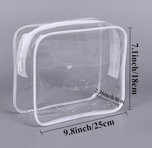 20 Pack Clear Cosmetics Bags for Women Men Waterproof Toiletry Bags PVC Makeup Bags Organizer Case with Zipper for Travel Bathroom (20 White(Large)) - color: 20 White(Large)