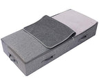 iwill CREATE PRO Under Bed Storage Bin, 100cm Large Foldable Container with Lid | 39.4"x16.9"x7" Dust-Proof Washable Organizer for Shoes, Clothing, Bedding | Durable Plastic Board, Dark Gray - color: Dark Gray