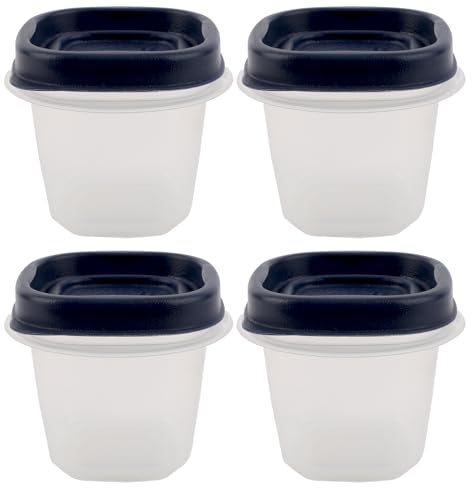 Rubber Maid Bundle Food Storage Containers Half Cup Food Storage Containers 9 Peice Set, Blue Easy Find Lids, 4 Containers, 4 Lids Chalk Pen And Chalk Labels - color: Blue, size: Half Cup Pack of 4