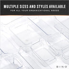 BINO | Plastic Organizer Bins, Large - 4 Pack | The SOHO Collection | Multi-Use | Pantry & Freezer Organizer Bins | Plastic Storage Containers for Home & Kitchen Org - size: Large