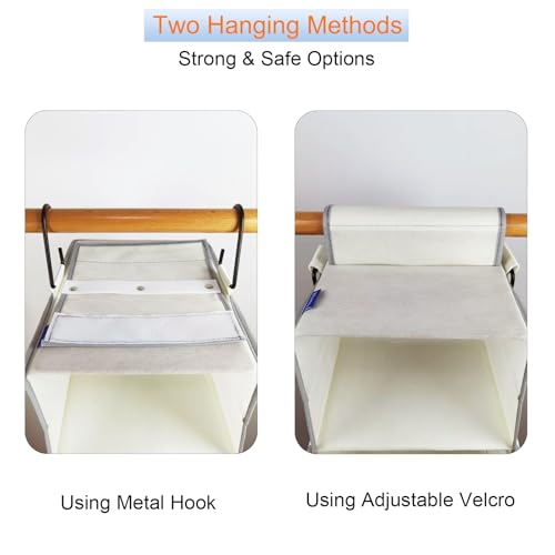 2 Pack Large-Sized Hanging Shoe Organizer 8-Shelf, Hanging Closet Organizer with 8 Side Pockets, Wider Hanging Shelves for Storage Shoes Clothes 9" W × 11.8" D× 48" H, Beige. - color: Beige - 2 Pack, size: 2 pack