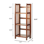 Casual Home Narrow 3-Shelf Folding Bookcase, 14" Wide, Mahagony - color: Mahogany
