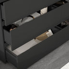 FAMAPY Chest of Drawers Dresser No Handles, 6 Drawer Dresser with Wide Storage, Modern Contemporary 6-Drawer Chest, for Bedroom Black (59”W x 15.7”D x 32.3”H) - color: Black