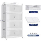 240QT Extra Large Stackable Storage Bins with Lid & Wheels & Doors, 60Gal Foldable Collapsible Closet Organizers, Plastic Cabinet Box Container Drawer for Home Kitchen Bedroom, 4Pack White - size: 60QT, style: 4Pack