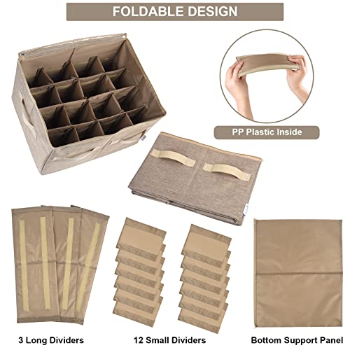 Moteph Shoe Organizer for Closet - Shoe Storage Organizer for Closet Organization with Clear Cover & Adjustable Dividers, Shoe Rack & Basket - (Light Brown, Medium - 16 Pairs) - color: Light Brown, size: Medium - 16 Pairs