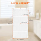 Lifewit Cruise Essentials Shower Caddy Must-Have, 9 Pockets Hanging Bathroom Organizer with Quick-Dry Mesh, Portable Shower Bag to Storage Soap, Shampoo, for RVing, Travel, Camping, White, 1 Pack - size: 17" x 34"
