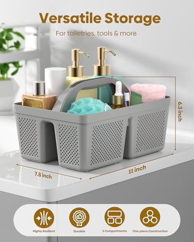 4 Pack Portable Shower Caddy, Integrated Handle, Reinforced Plastic, Organizer Storage Bathroom Supplies and Beauty Products, Cleaning Supplies, Shower Basket for Home, Dorm, Shelf and Cabinet - color: Black