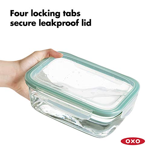 OXO Good Grips 8 Cup Smart Seal Airtight Glass Rectangle Container - size: 8 Cup, style: Glass